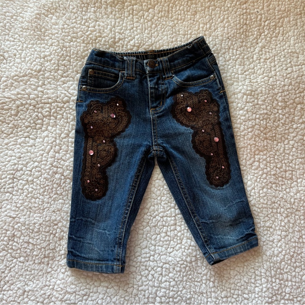 5/$25 Rhinestone Studded Bermuda length jeans